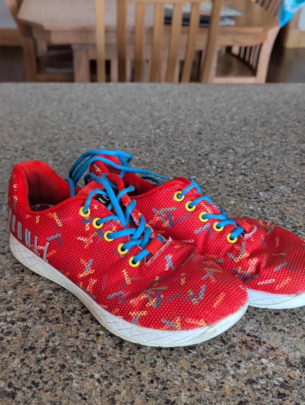 NOBULL Red Sneakers with Blue Laces